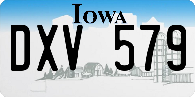 IA license plate DXV579