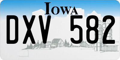 IA license plate DXV582