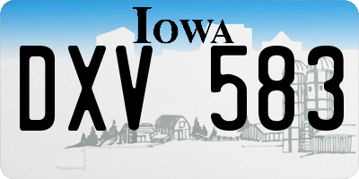 IA license plate DXV583