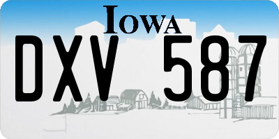 IA license plate DXV587