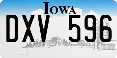 IA license plate DXV596