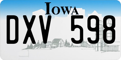 IA license plate DXV598