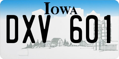 IA license plate DXV601