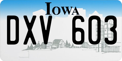 IA license plate DXV603