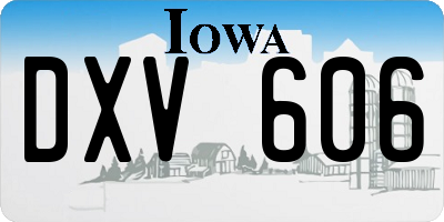 IA license plate DXV606