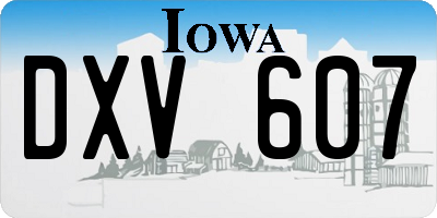 IA license plate DXV607