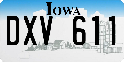 IA license plate DXV611