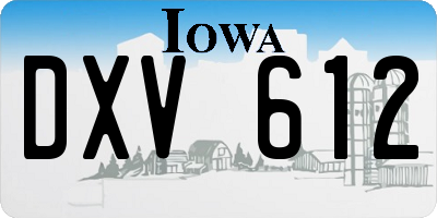 IA license plate DXV612
