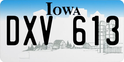 IA license plate DXV613