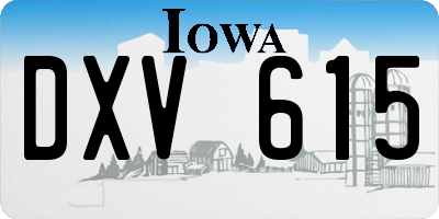 IA license plate DXV615