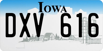 IA license plate DXV616