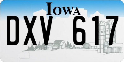 IA license plate DXV617