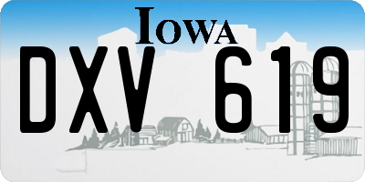 IA license plate DXV619