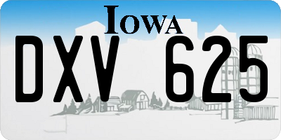 IA license plate DXV625