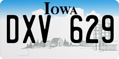 IA license plate DXV629