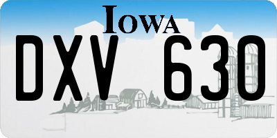 IA license plate DXV630