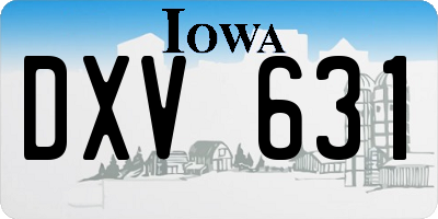 IA license plate DXV631