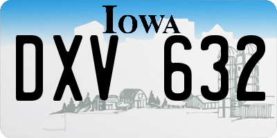 IA license plate DXV632