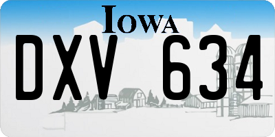 IA license plate DXV634