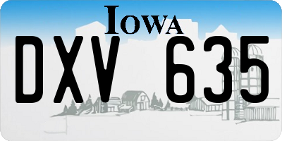 IA license plate DXV635