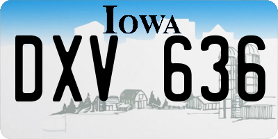 IA license plate DXV636