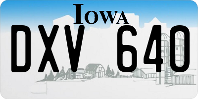 IA license plate DXV640