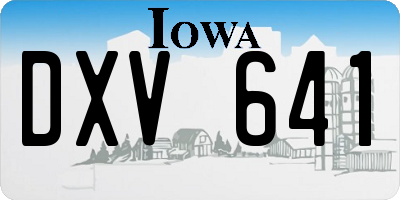 IA license plate DXV641