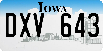 IA license plate DXV643