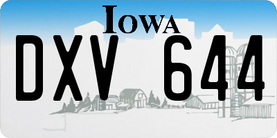 IA license plate DXV644