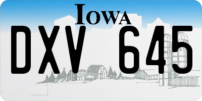 IA license plate DXV645