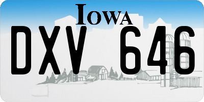 IA license plate DXV646