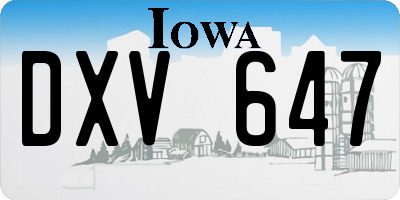 IA license plate DXV647