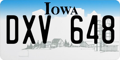 IA license plate DXV648