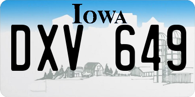 IA license plate DXV649