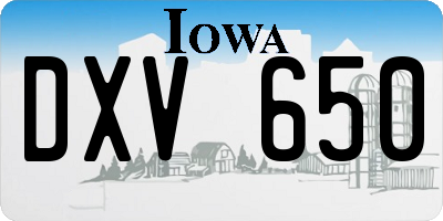 IA license plate DXV650