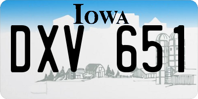 IA license plate DXV651