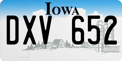IA license plate DXV652