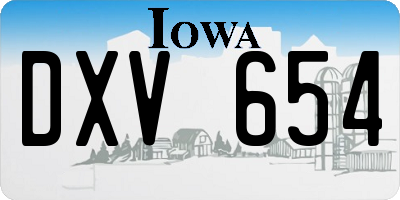 IA license plate DXV654