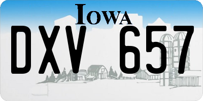 IA license plate DXV657