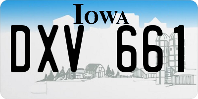 IA license plate DXV661