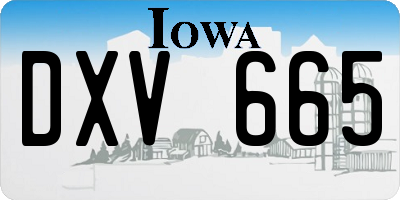 IA license plate DXV665