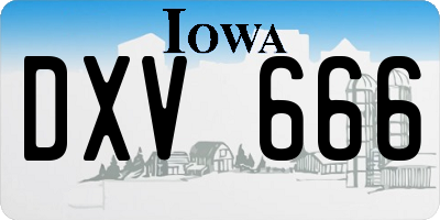 IA license plate DXV666