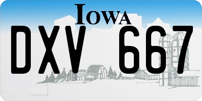 IA license plate DXV667