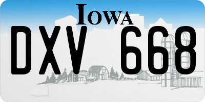 IA license plate DXV668
