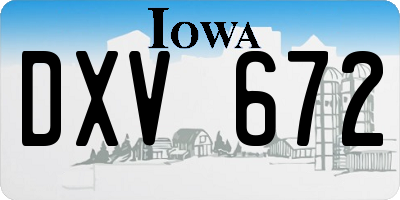 IA license plate DXV672