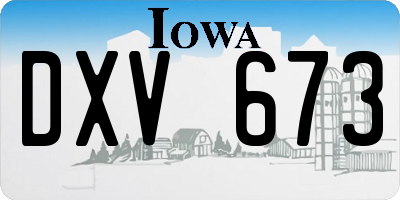 IA license plate DXV673