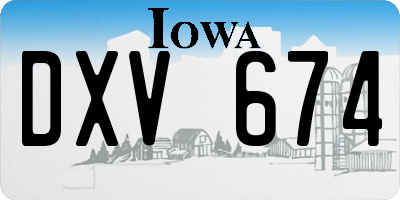 IA license plate DXV674