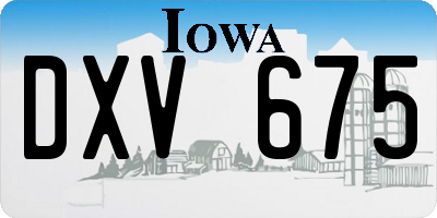 IA license plate DXV675