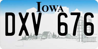 IA license plate DXV676