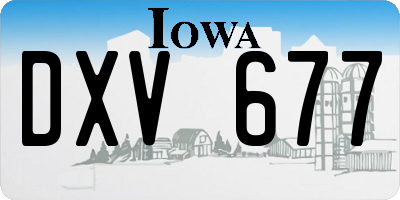 IA license plate DXV677